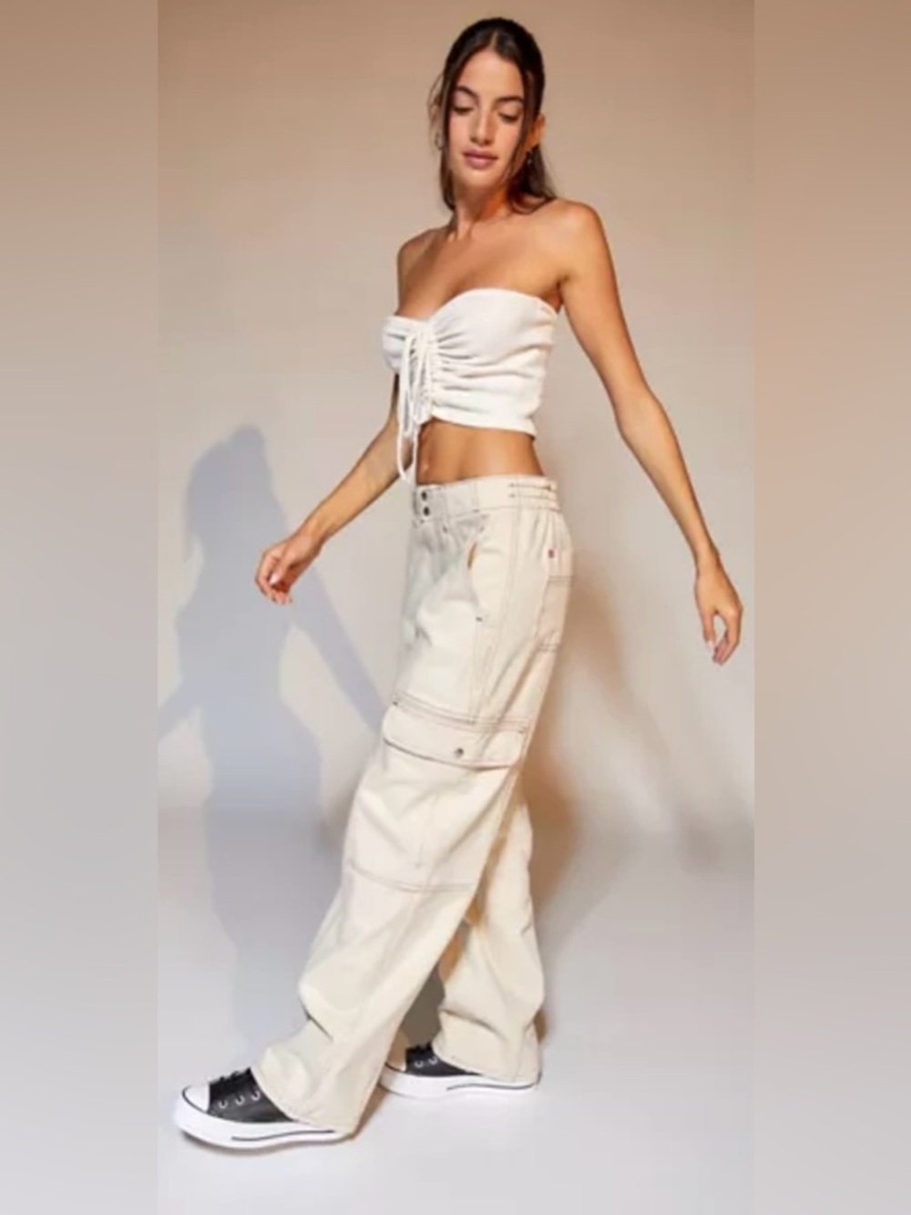 BDG Urban Outfitters RU Slouchy Skate Jean In Ivory Size 25